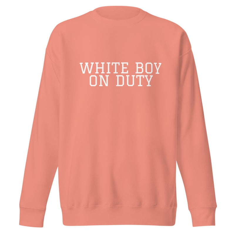 WHITE BOY ON DUTY Dusty Rose front mockup