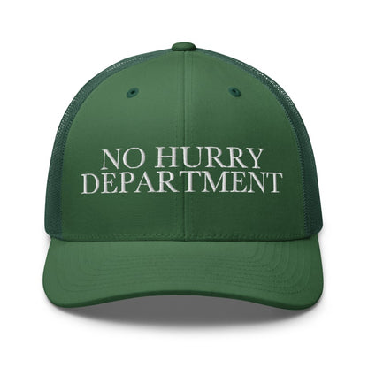 NO HURRY DEPARTMENT Evergreen front mockup