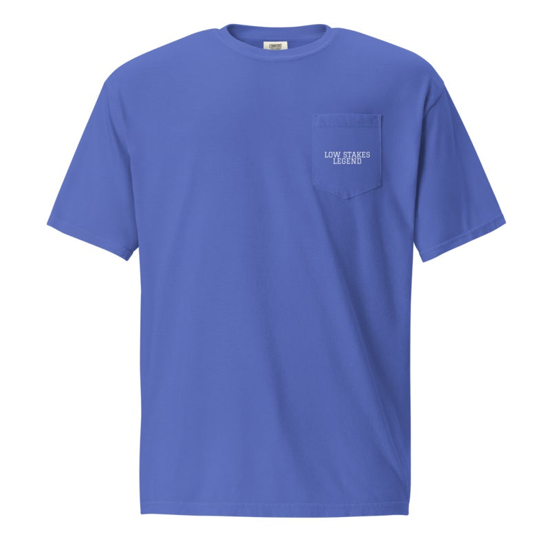 LOW STAKES LEGEND Flo Blue front mockup