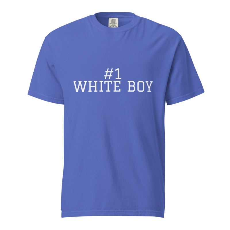 #1 WHITE BOY Flo Blue front mockup