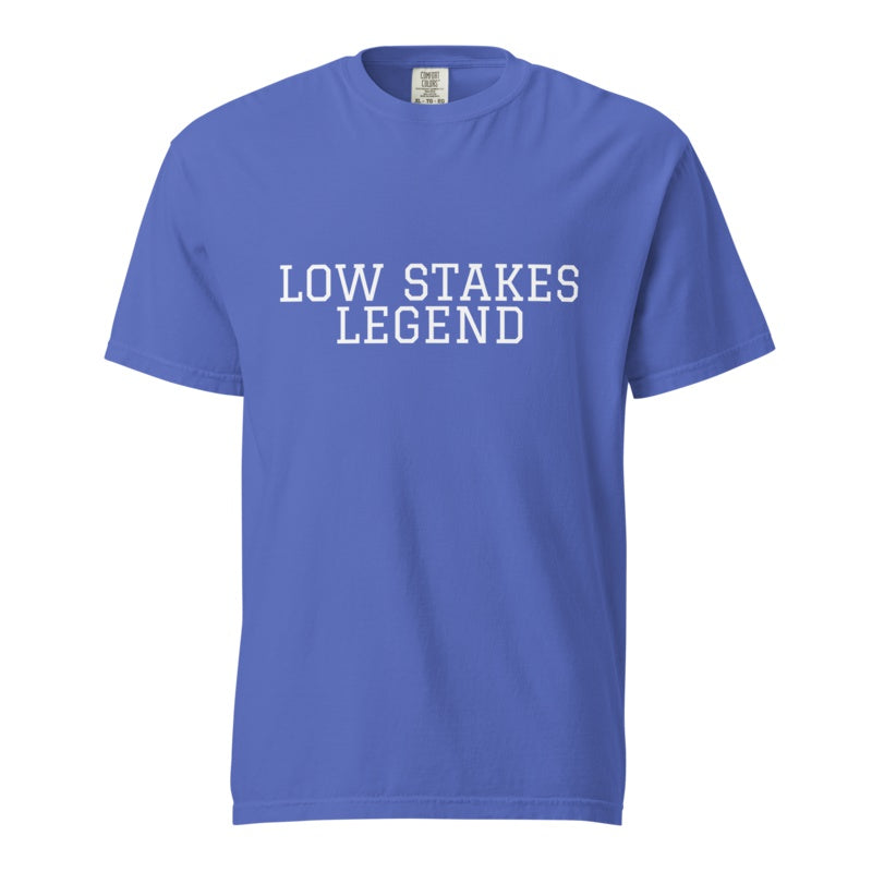 LOW STAKES LEGEND Flo Blue front mockup