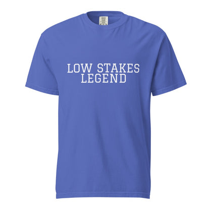 LOW STAKES LEGEND Flo Blue front mockup