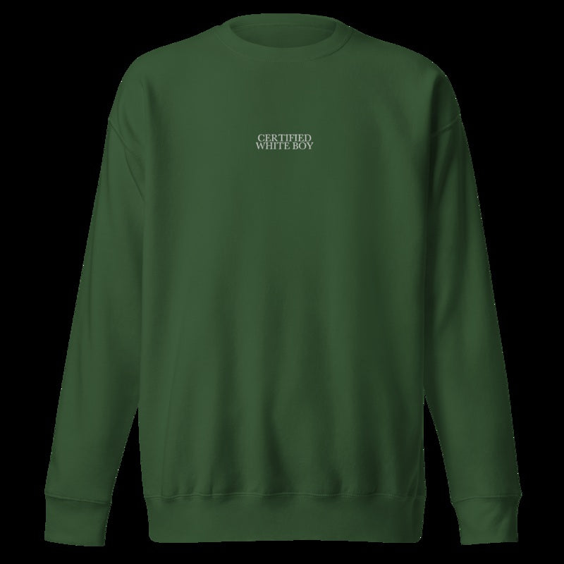 CERTIFIED WHITE BOY Forest Green front embroidered mockup