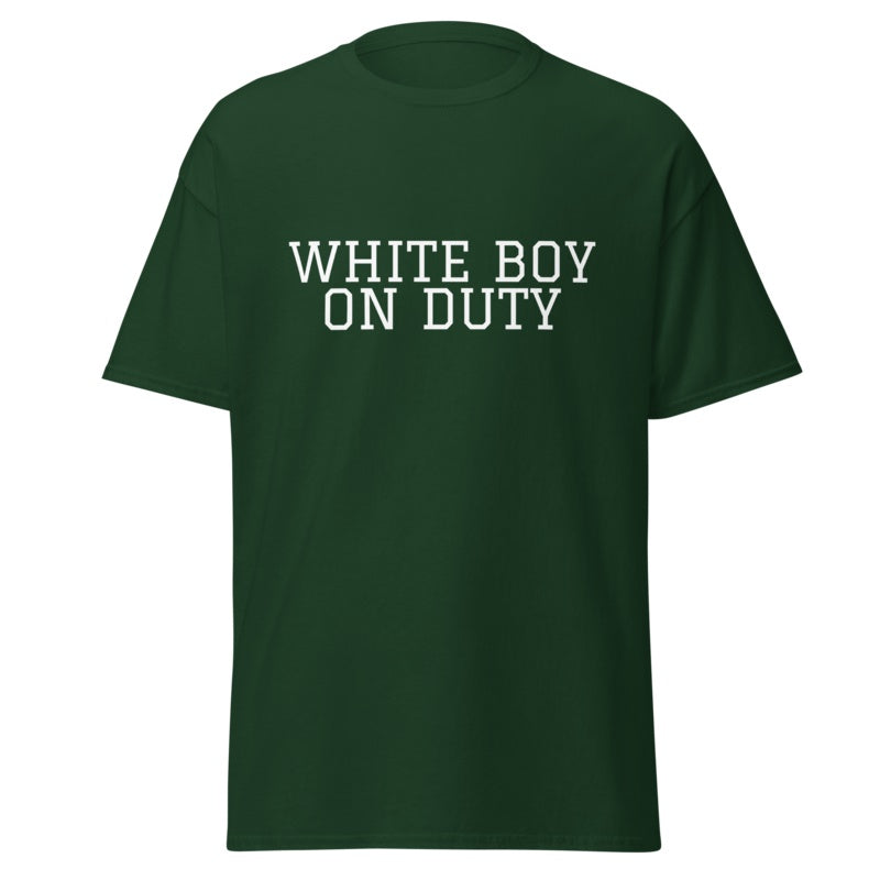 WHITE BOY ON DUTY Forest Green front mockup