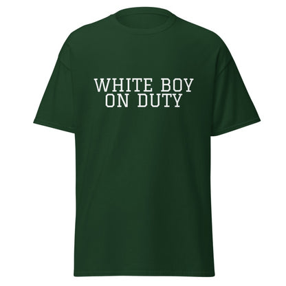 WHITE BOY ON DUTY Forest Green front mockup