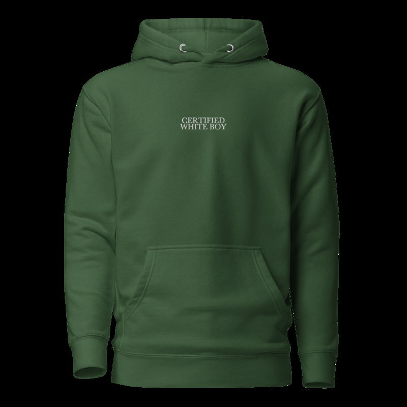 CERTIFIED WHITE BOY Forest Green front embroidered mockup