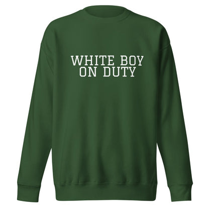 WHITE BOY ON DUTY Forest Green front mockup