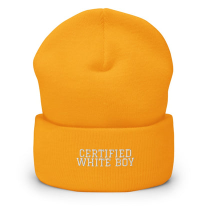 CERTIFIED WHITE BOY Gold front mockup