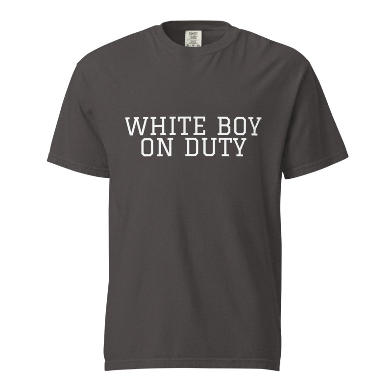 WHITE BOY ON DUTY Graphite front mockup
