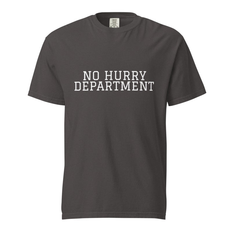 NO HURRY DEPARTMENT Graphite front mockup