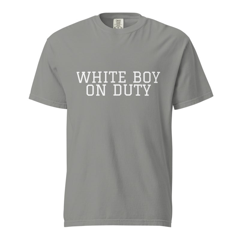 WHITE BOY ON DUTY Grey front mockup