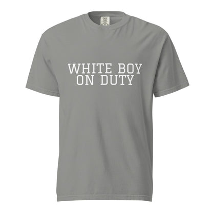 WHITE BOY ON DUTY Grey front mockup