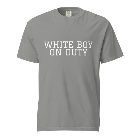 WHITE BOY ON DUTY Grey front mockup