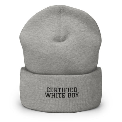 CERTIFIED WHITE BOY Heather Grey front mockup