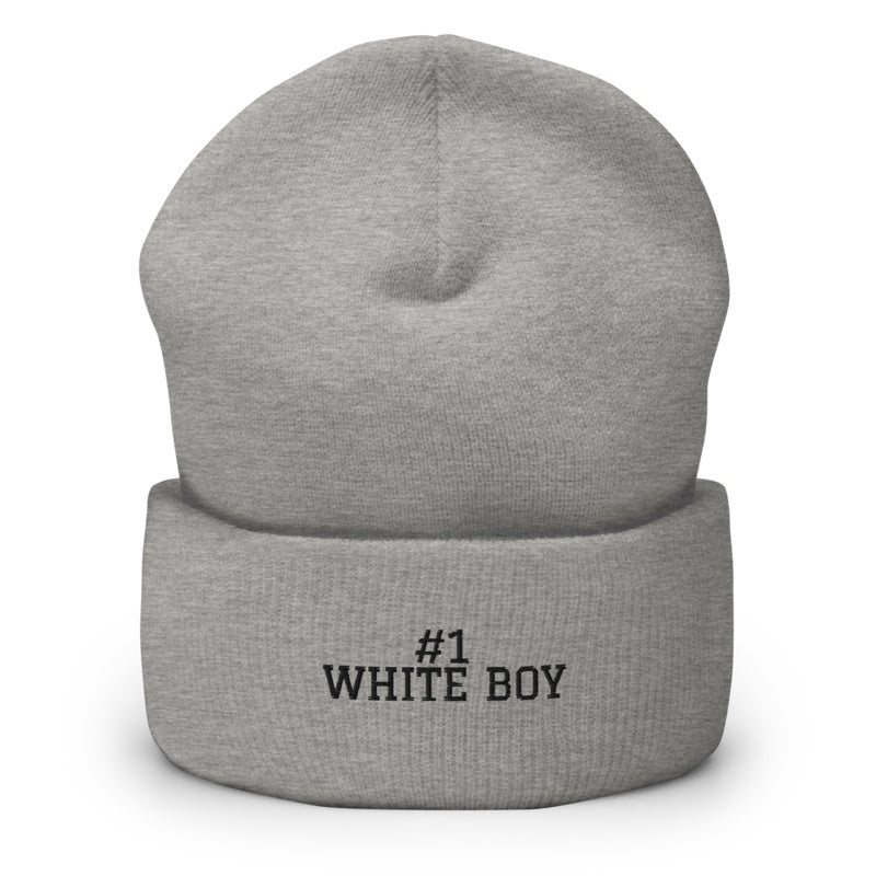 #1 WHITE BOY Heather Grey front mockup