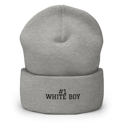 #1 WHITE BOY Heather Grey front mockup