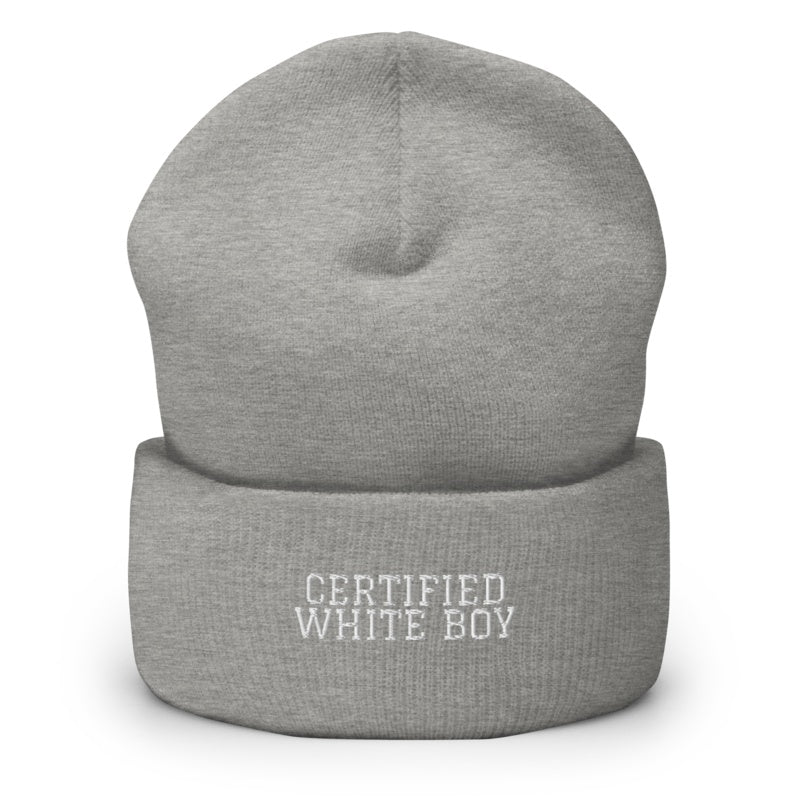 CERTIFIED WHITE BOY Heather Grey front mockup