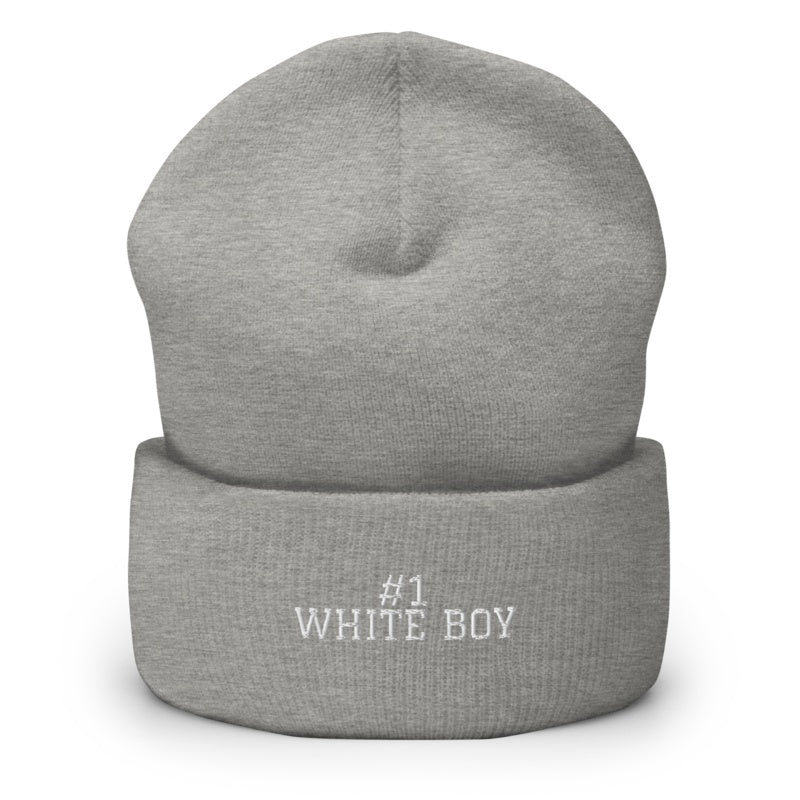 #1 WHITE BOY Heather Grey front mockup