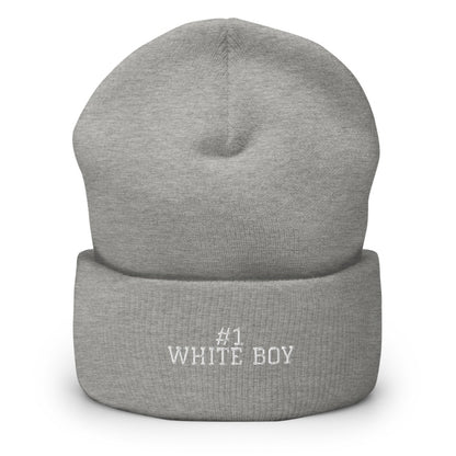 #1 WHITE BOY Heather Grey front mockup