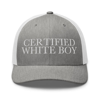 CERTIFIED WHITE BOY Heather Grey/White front mockup
