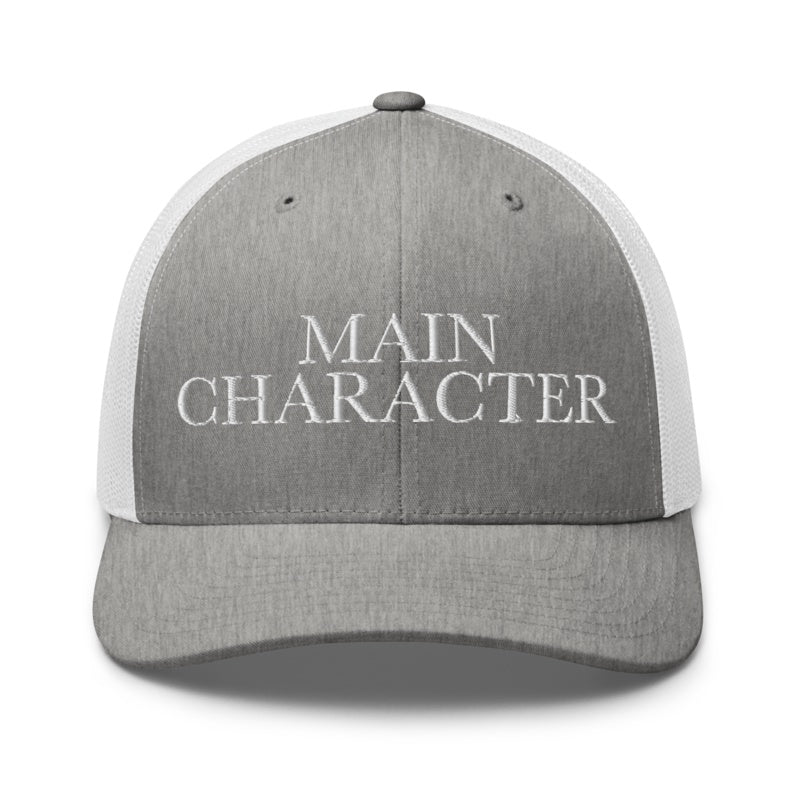 MAIN CHARACTER Heather Grey/White front mockup