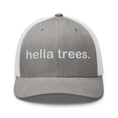 HELLA TREES Heather Grey/White front mockup