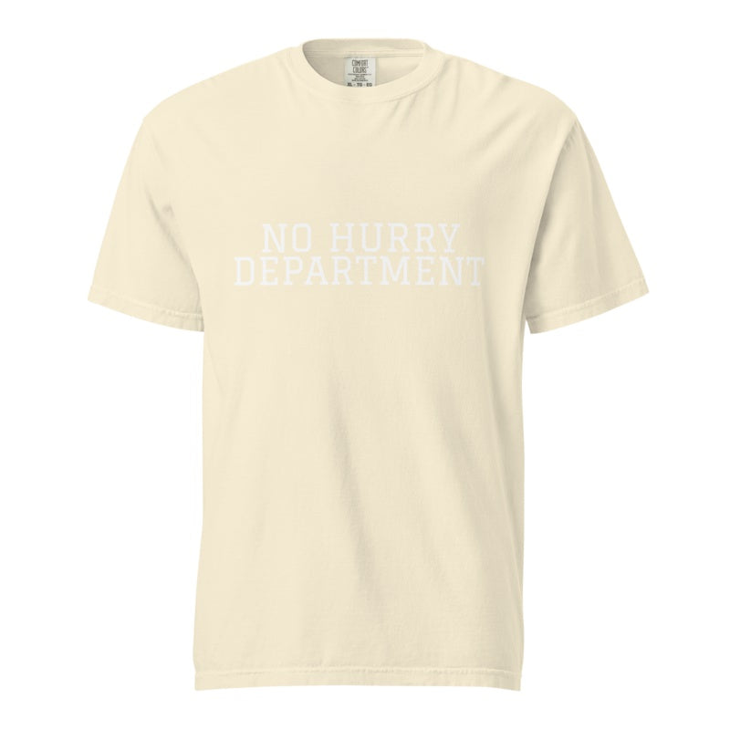 NO HURRY DEPARTMENT Ivory front mockup