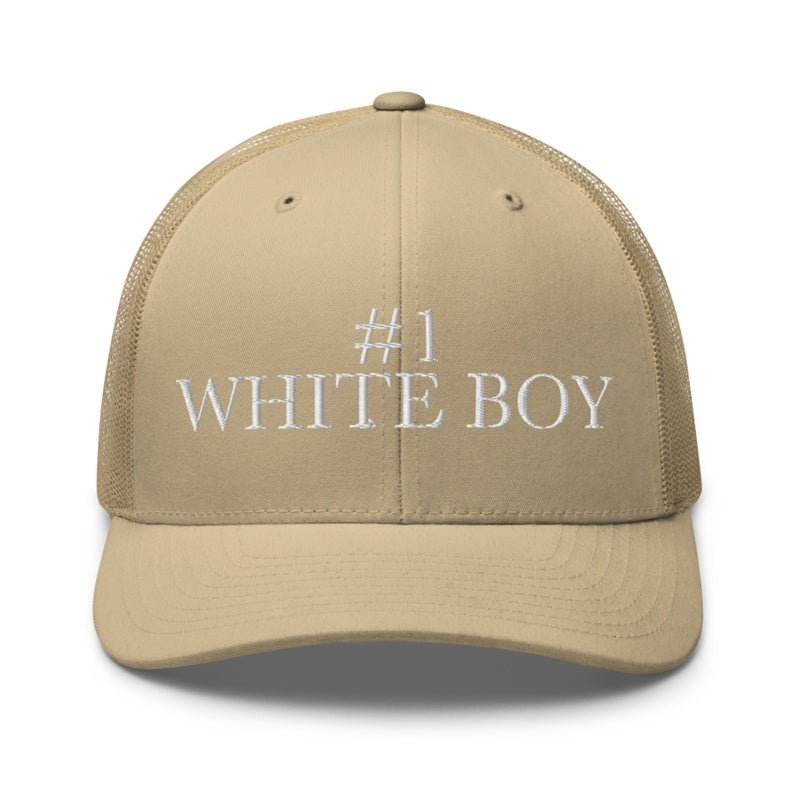 #1 WHITE BOY Khaki front mockup