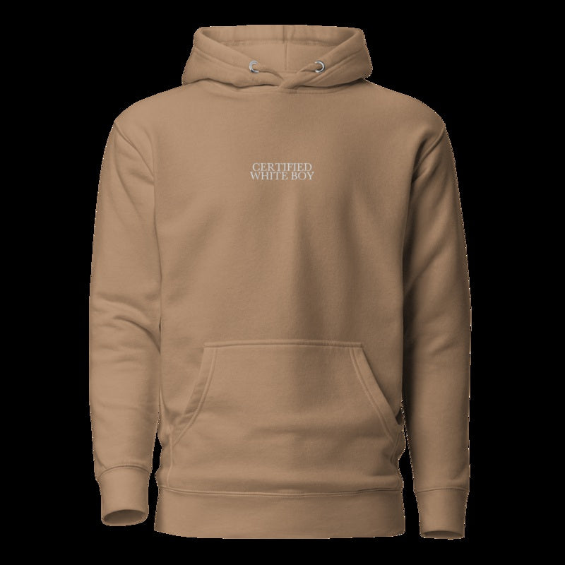 CERTIFIED WHITE BOY Latte front embroidered mockup