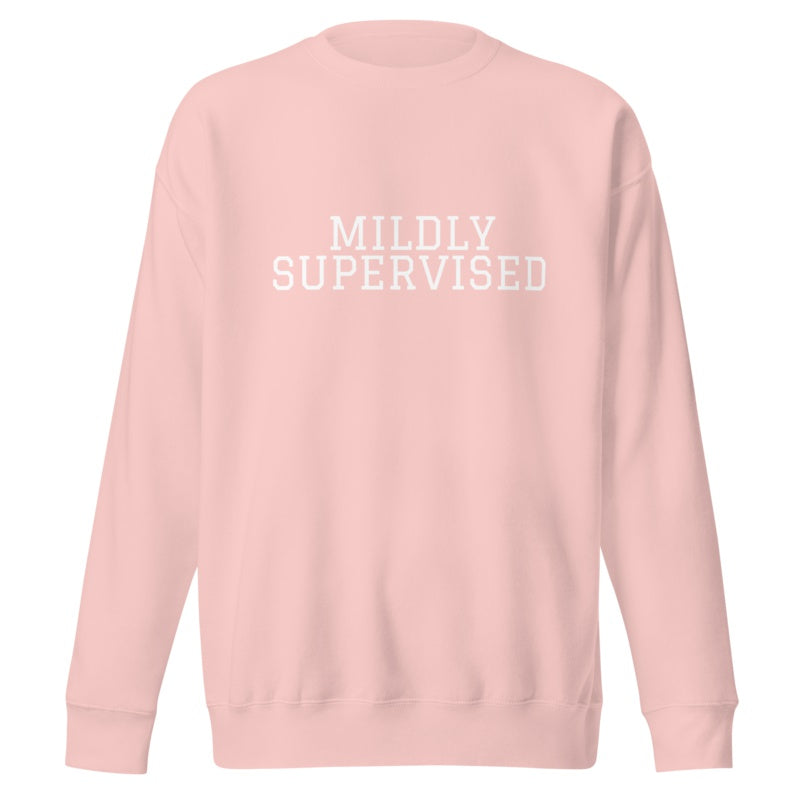MILDLY SUPERVISED Light Pink front mockup