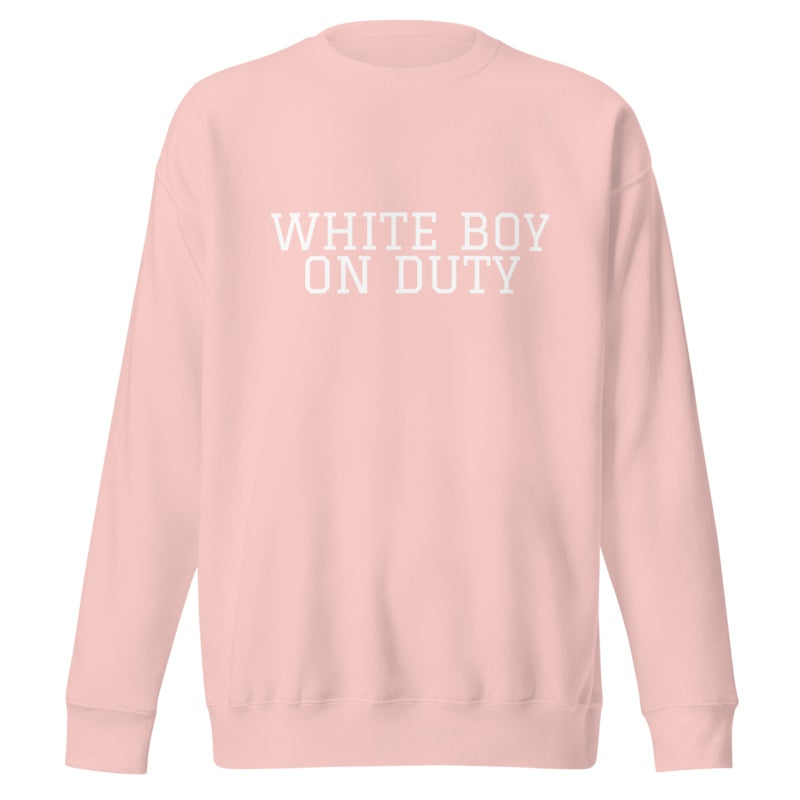 WHITE BOY ON DUTY Light Pink front mockup