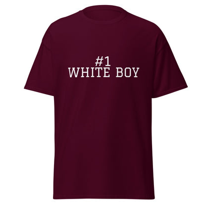 #1 WHITE BOY Maroon front mockup