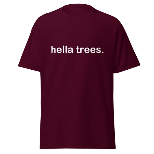 HELLA TREES Maroon front mockup