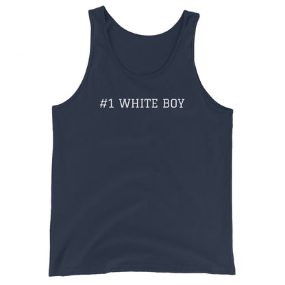 WHITE BOY SUMMER - White Boy Of The Year - "#1 White Boy" - Classic Cotton Tank Top - Tank Top Navy