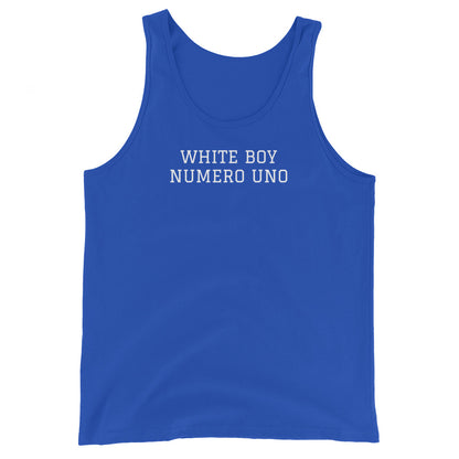 WHITE BOY SUMMER - White Boy Of The Year - "White Boy Numero Uno" - Classic Cotton Tank Top - Tank Top True Royal