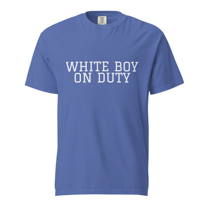 WHITE BOY ON DUTY Mystic Blue front mockup