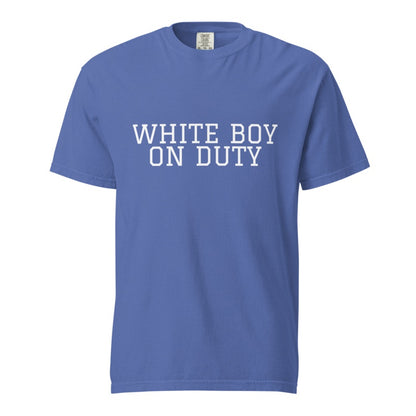 WHITE BOY ON DUTY Mystic Blue front mockup