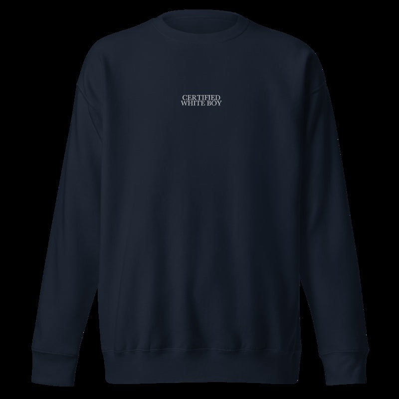 CERTIFIED WHITE BOY Navy Blazer front embroidered mockup