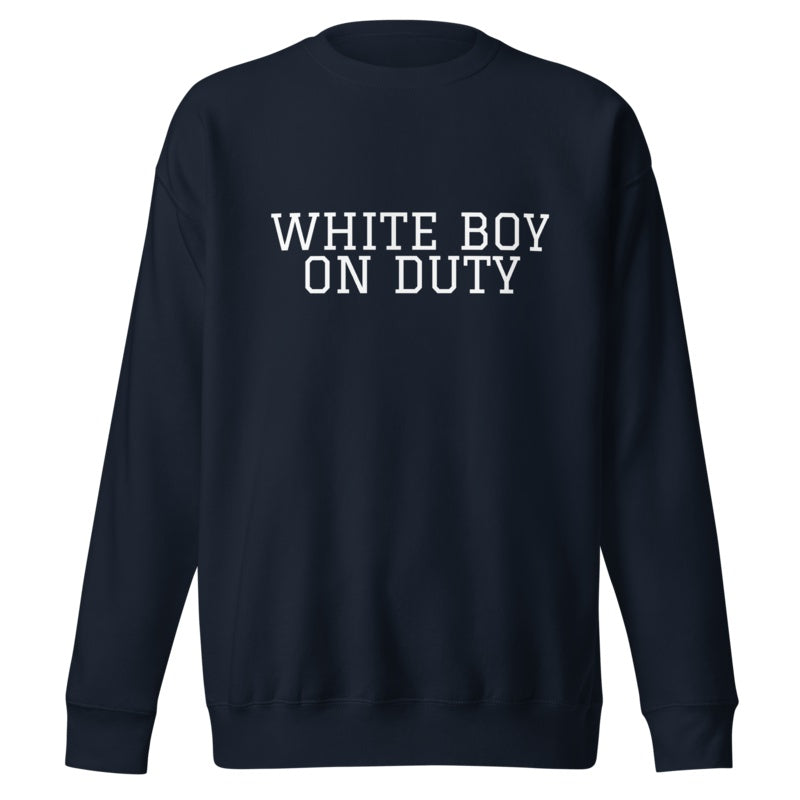 WHITE BOY ON DUTY Navy Blazer front mockup