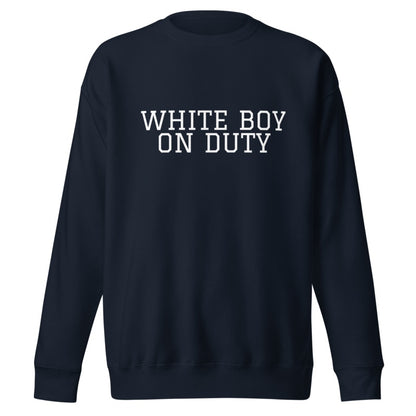 WHITE BOY ON DUTY Navy Blazer front mockup