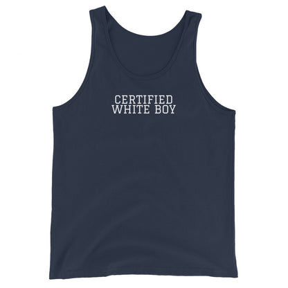 CERTIFIED WHITE BOY Navy front mockup
