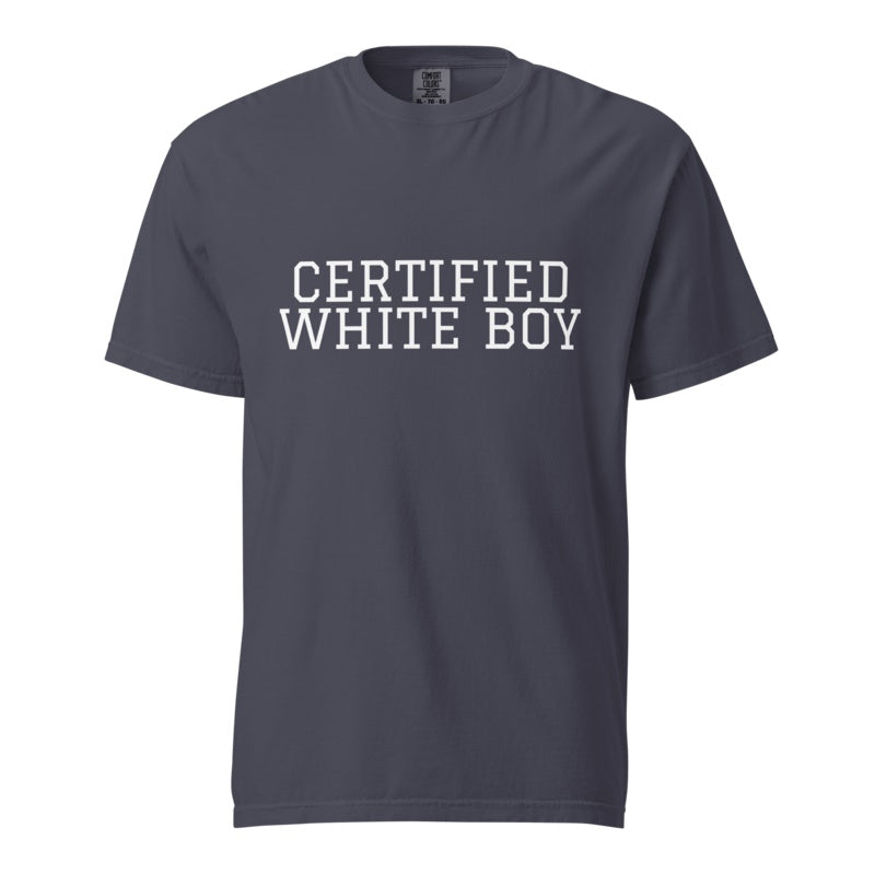 CERTIFIED WHITE BOY Navy front mockup