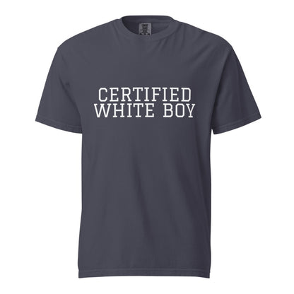 CERTIFIED WHITE BOY Navy front mockup