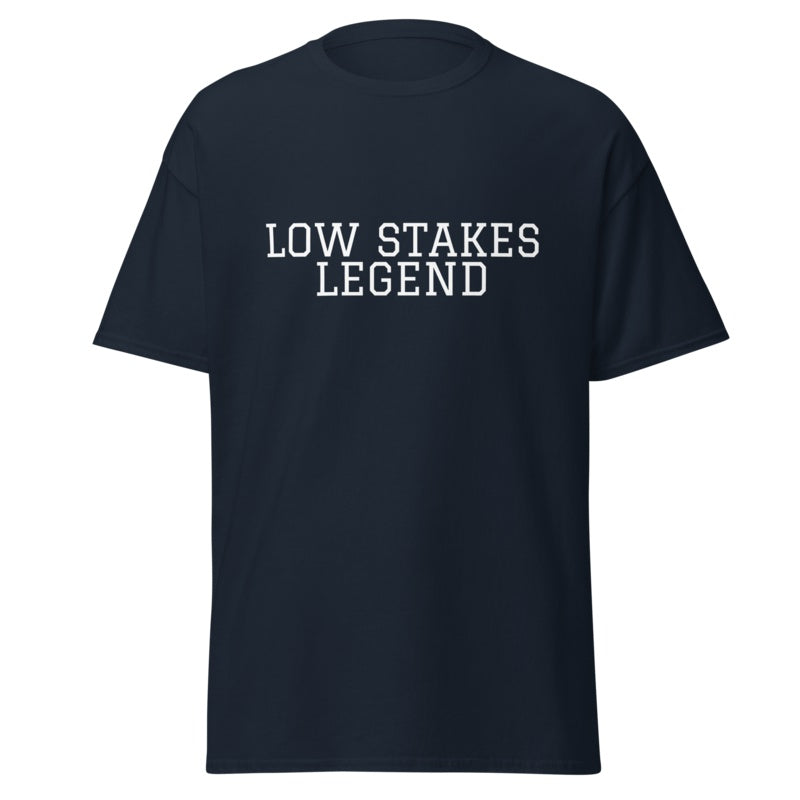 LOW STAKES LEGEND Navy front mockup
