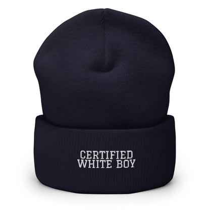 CERTIFIED WHITE BOY Navy front mockup