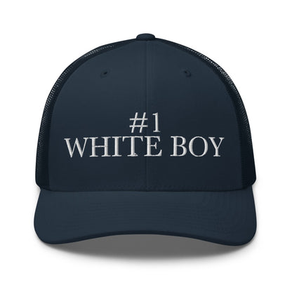 #1 WHITE BOY Navy front mockup