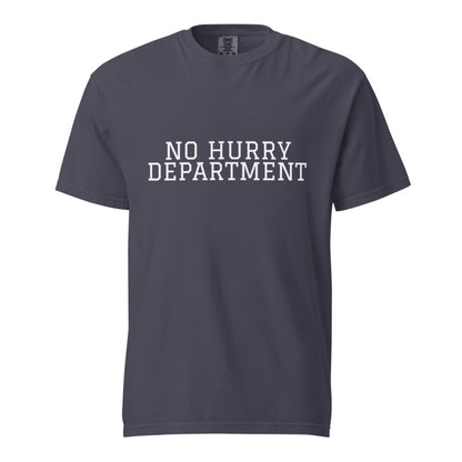 NO HURRY DEPARTMENT Navy front mockup