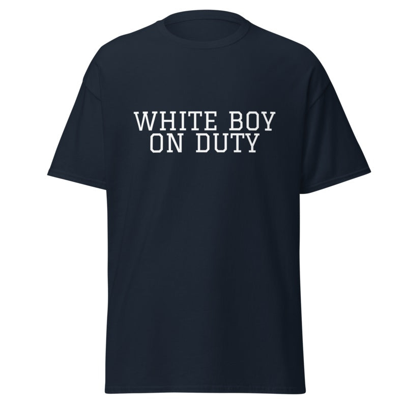 WHITE BOY ON DUTY Navy front mockup