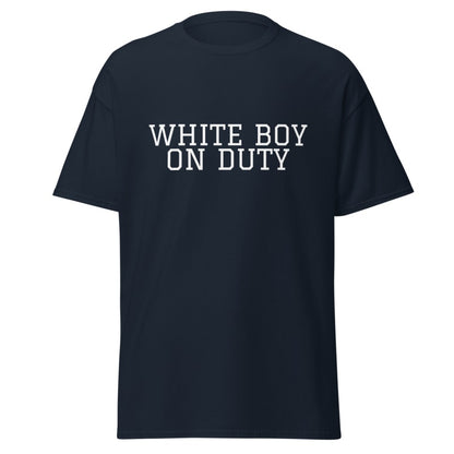 WHITE BOY ON DUTY Navy front mockup
