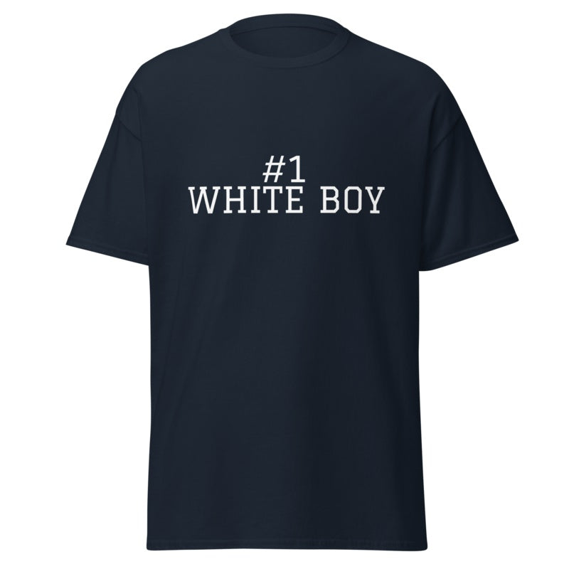 #1 WHITE BOY Navy front mockup